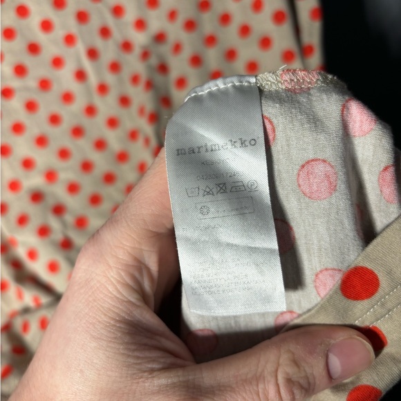 Marimekko 100% Cotton Red Polka Dot Short Sleeve Dress Size XS - Picture 4 of 4